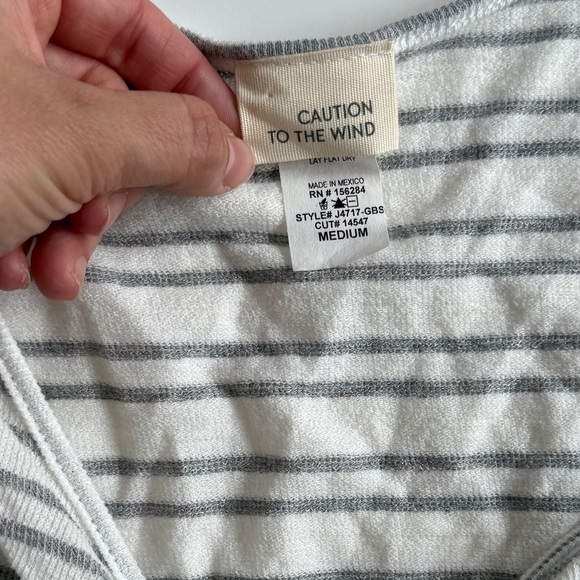 Caution to the Wind Wide Leg Jumpsuit Medium M Striped Comfort Loungewear Beach - Picture 3 of 8